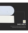 6W oval vegglampe - IP65, hvit, dreibar, inkl. lyskilde