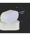 6W oval vegglampe - IP65, hvit, dreibar, inkl. lyskilde