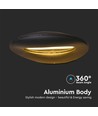 9W LED vegglampe - Sort, 1070lm, 3000K, aluminium, innendørs