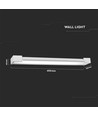 16W LED vegglampe - 60cm, 134lm/W, IP44, hvit, 3000K