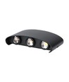5W LED vegglampe, IP65 - Sort, 630lm, varm hvit, opp/ned lys, utendørs/innendørs