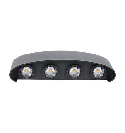 7W LED vegglampe, sort - IP65, 3000K, dobbelt lysstråle, utendørs