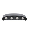 7W LED vegglampe, sort - IP65, 3000K, dobbelt lysstråle, utendørs
