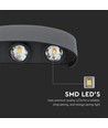 7W LED vegglampe, sort - IP65, 3000K, dobbelt lysstråle, utendørs