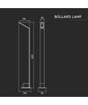 6W hagelampe, 80cm, IP65 - Grå, 810lm, 4000K, utendørs bedlampe