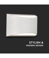 10W LED vegglampe med opp/ned lys - Bridgelux chip, IP54, hvit, 4000K