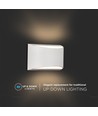 10W LED vegglampe med opp/ned lys - Bridgelux chip, IP54, hvit, 4000K
