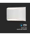 10W LED vegglampe med opp/ned lys - Bridgelux chip, IP54, hvit, 4000K