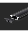 2m aluminiumsprofil for innfelling - Inkl. melkehvit deksel, 24,7 x 7 mm, IP20