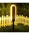 5W LED hagelampe med solcelle og sensor - IP65, 70cm høyde, spyd/fot, 4000K, sort/hvit, 360 grader lysutbytte