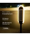 5W LED hagelampe med solcelle og sensor - IP65, 70cm høyde, spyd/fot, 4000K, sort/hvit, 360 grader lysutbytte