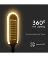 5W Solara LED hagelampe med sensor - Solcelle, IP65, 400lm, sort/hvit, inkl. spyd og batteri