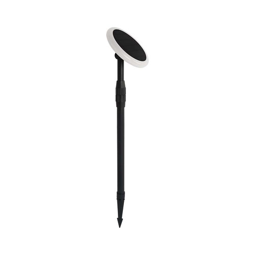 2 stk. 3W LED solcelle hagelampe - IP65, 2-i-1 spyd eller fot, høydejusterbar 42-80cm, sort/hvit, inkl. batteri