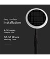 2 stk. 3W LED solcelle hagelampe - IP65, 2-i-1 spyd eller fot, høydejusterbar 42-80cm, sort/hvit, inkl. batteri