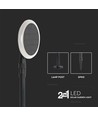 2 stk. 3W LED solcelle hagelampe - IP65, 2-i-1 spyd eller fot, høydejusterbar 42-80cm, sort/hvit, inkl. batteri