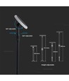 2 stk. 3W LED solcelle hagelampe - IP65, 2-i-1 spyd eller fot, høydejusterbar 42-80cm, sort/hvit, inkl. batteri