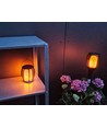 Solcelle luksus hagelampe 4-i-1 - Svart, med spyd, flammeeffekt, 65cm høy