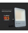 50W LED Lyskaster - 6400K Svart Hus, Grått Glass, 185lm/W