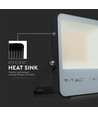 50W LED Lyskaster - 6400K Svart Hus, Grått Glass, 185lm/W