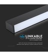 120cm 40W LED lysskinne med Samsung chip - 3400lm, dimbar, sølv/sort aluminium, 3000K