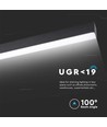 120cm 40W LED lysskinne med Samsung chip - 3400lm, dimbar, sølv/sort aluminium, 6400K