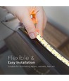5m 17W/m LED-strip - 12V, IP20, 204 LED per meter, varmhvit