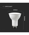 4,5W GU10 Spotlight - Hvit Plast, Melkeaktig Deksel, 6500K, 110D, 6 stk/pakke