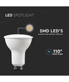 4,5W GU10 Spotlight - Hvit Plast, Melkeaktig Deksel, 6500K, 110D, 6 stk/pakke