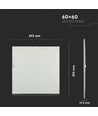 60x60 LED panel, 29W - 137lm/W, 6400K, hvit kant, IP20 innendørs