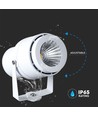 12W LED hagespot med spyd - IP65, 3000K, hvit, 20 grader, aluminium
