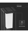 2W Solara vegglampe med solcelle - Samsung LED, IP65, bevegelsessensor, 3000K, grå, inkl. lyskilde