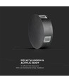3W Ø15cm rund LED vegglampe - IP65, sort, 3000K, utendørs, inkl. lyskilde