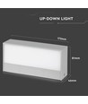 9W Up/Down utendørs vegglampe - IP65, grå, 3000K, 850lm, inkl. lyskilde