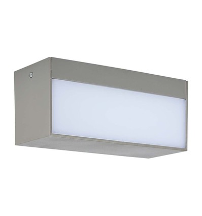 12W LED vegglampe opp/ned lys - IP65, grå, rektangulær, utendørs, inkl. lyskilde