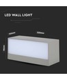 12W LED vegglampe opp/ned lys - IP65, grå, rektangulær, utendørs, inkl. lyskilde