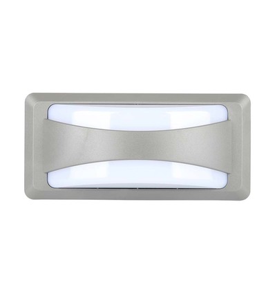 12W LED Bulkhead vegglampe - IP65, 3000K, grå, 230x110mm, inkl. lyskilde