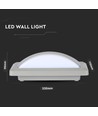 12W LED Bulkhead vegglampe - IP65, 3000K, grå, 230x110mm, inkl. lyskilde