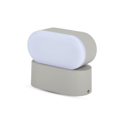 5W LED vegglampe - IP65, grå, 4000K, justerbar, 11 x 5,4 cm