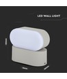 5W LED vegglampe - IP65, grå, 4000K, justerbar, 11 x 5,4 cm
