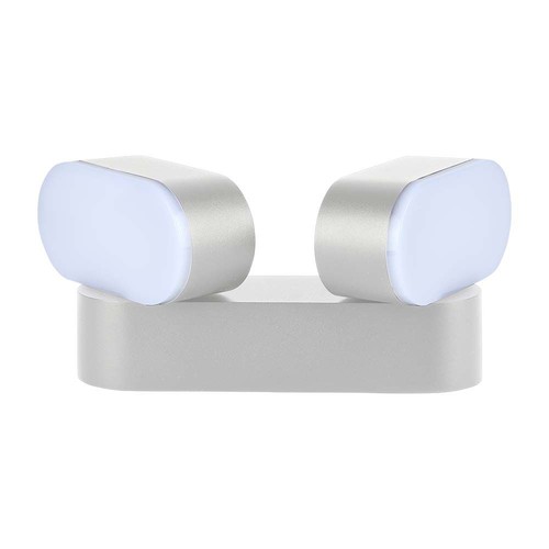 2x5W LED Vegglampe - Justerbar retning, Utendørs IP65, 3000K, Hvit, Hus