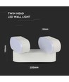 2x5W LED Vegglampe - Justerbar retning, Utendørs IP65, 3000K, Hvit, Hus