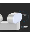 2x5W LED Vegglampe - Justerbar retning, Utendørs IP65, 3000K, Hvit, Hus