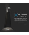 6W Sort vegglampe med opp/ned lys - IP65, aluminium, 3000K, inkl. lyskilde