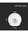 4W hvit LED vegglampe - IP65, 3000K, rund, utendørs, inkl. lyskilde