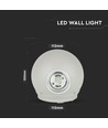 4W LED vegglampe, rund - IP65, grå, 4000K, utendørs fasadebelysning