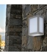 12W LED vegglampe, IP65 - Grå, 1250lm, 3000K, utendørs, firkantet