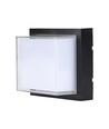 12W kvadratisk LED vegglampe, sort - 3000K, 1200lm, IP65, inne / ute