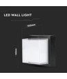 12W kvadratisk LED vegglampe, sort - 4000K, 1200lm, IP65, inne / ute