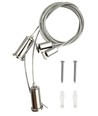 Wire oppheng for armatur - 1 meter, justerbar høyde, sett med 2 stk