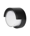 7W Ø16cm LED vegglampe - IP65, sort, rund, varm hvit, inne / ute, inkl. lyskilde